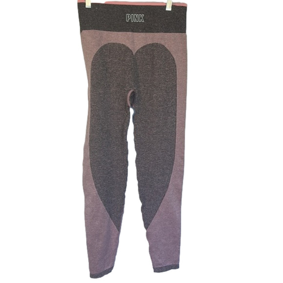PINK Victoria's Secret Pants - 𝅺pink Victoria’s Secret Seamless Leggings Heart back pink and gray